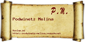 Podwinetz Melina névjegykártya